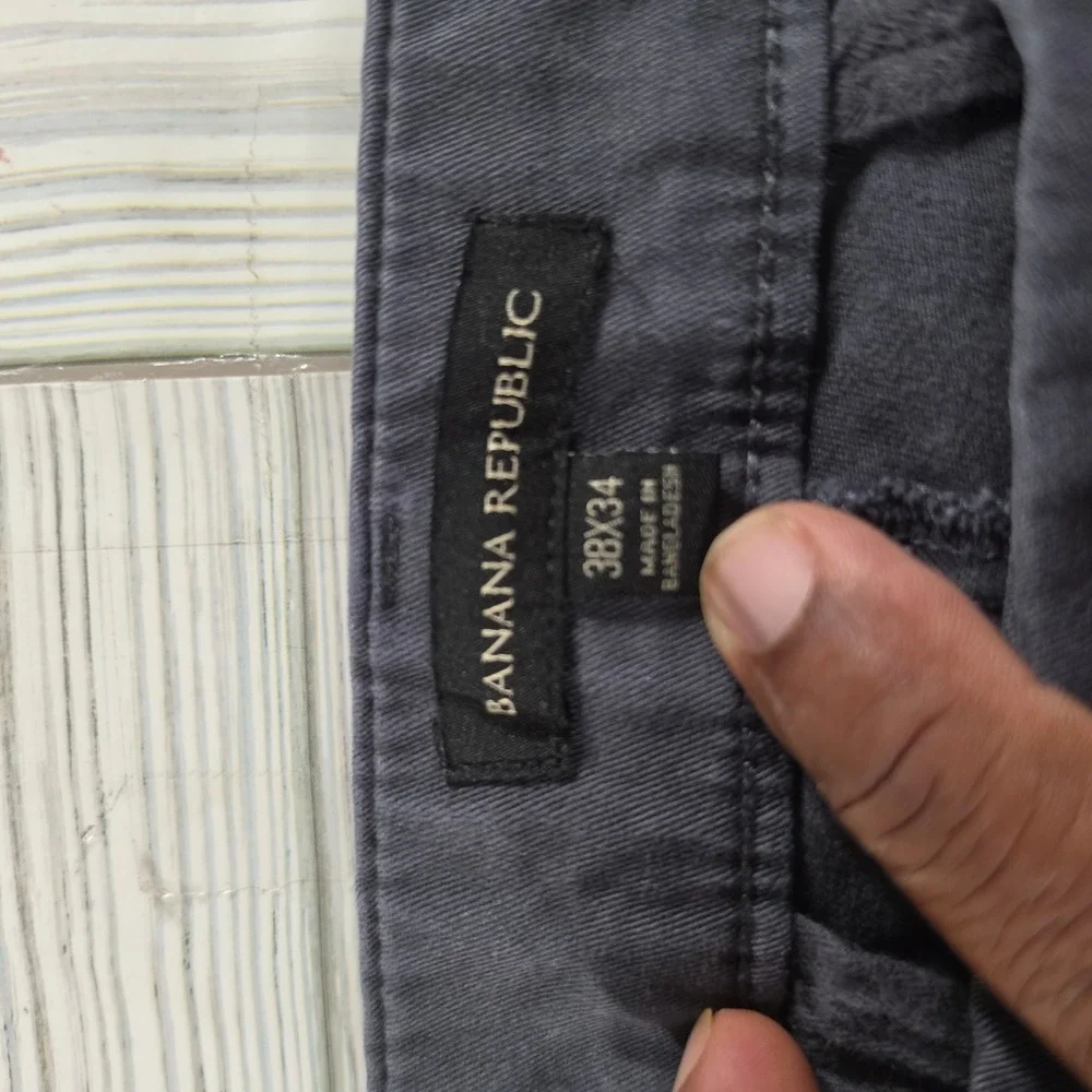 Banana Republic Fulton Skinny Chino Pants Mens 38x34 Charcoal Gray Stretch